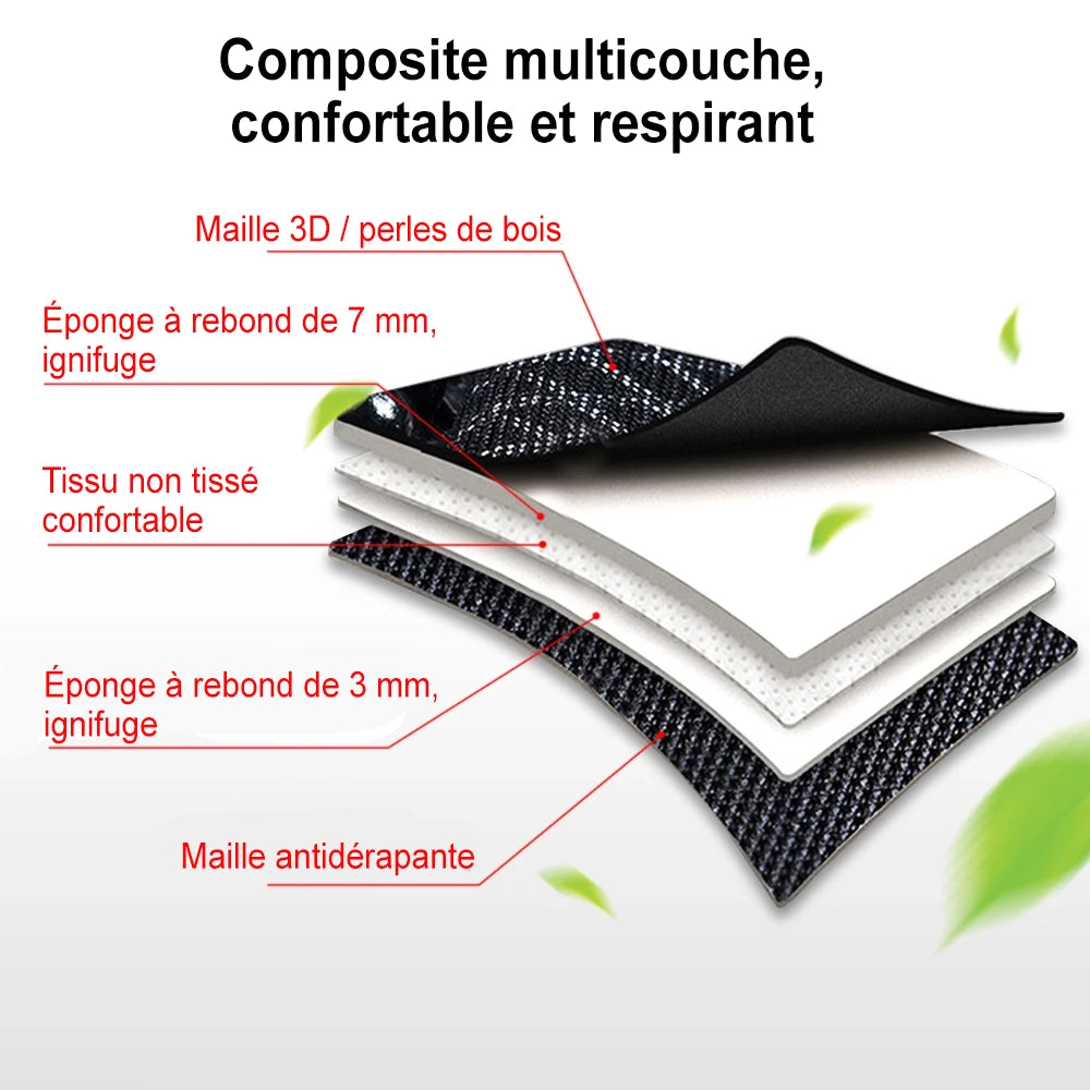 Siège massant (housse) voiture bureau Anti Fatigue | sièges massants bois et cuir PU