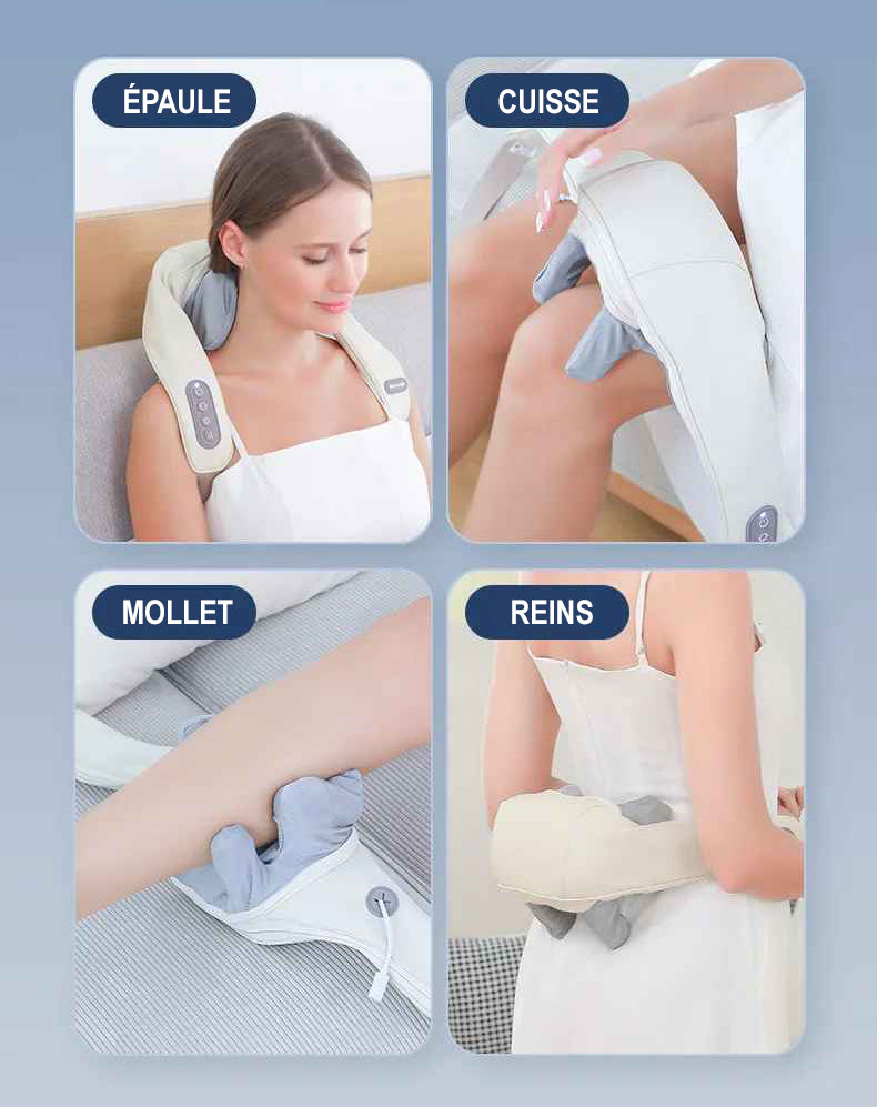 Appareil massage pour le dos, le cou, les épaules, les lombaires, les fessiers, les bras et les jambes - Bye-Bye Tensions