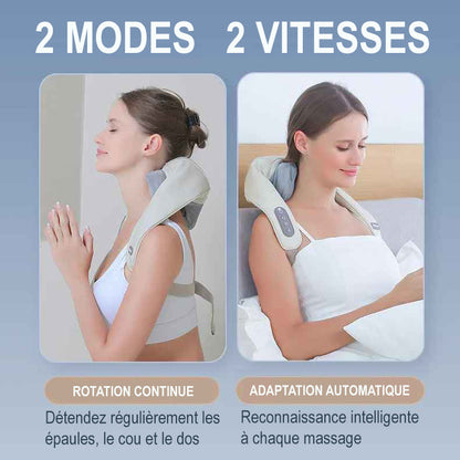 Appareil massage pour le dos, le cou, les épaules, les lombaires, les fessiers, les bras et les jambes - Bye-Bye Tensions