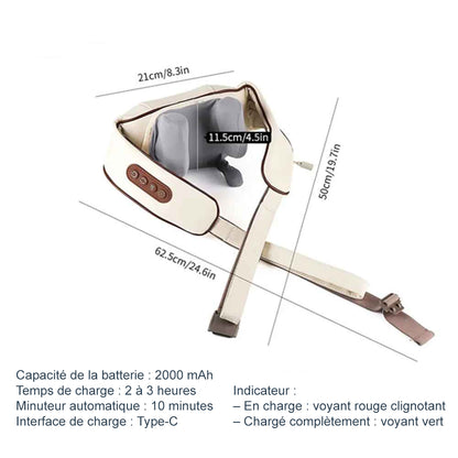 Appareil massage pour le dos, le cou, les épaules, les lombaires, les fessiers, les bras et les jambes - Bye-Bye Tensions