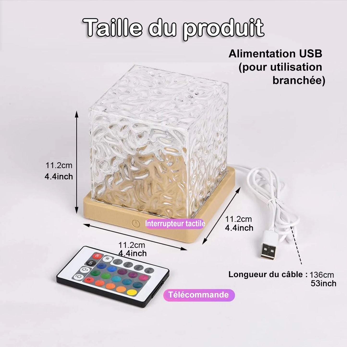 Lampe LED sans fil a Ondes d Eau