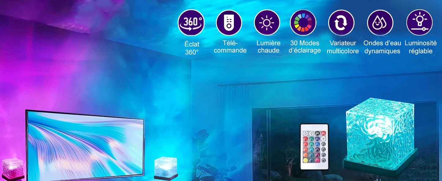 Lampe LED sans fil a Ondes d Eau